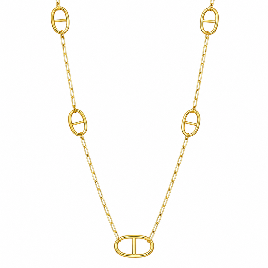 Sautoir maille marine