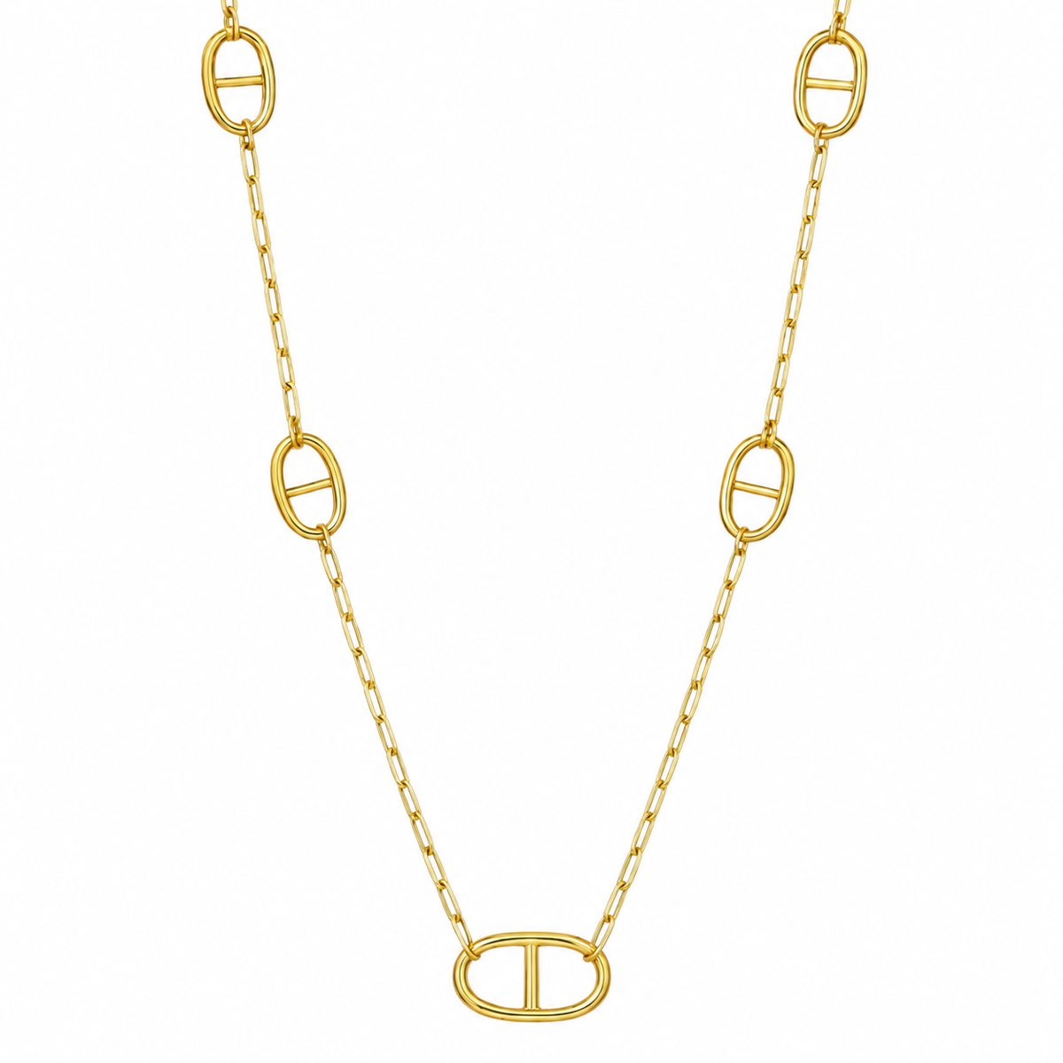 Sautoir maille marine