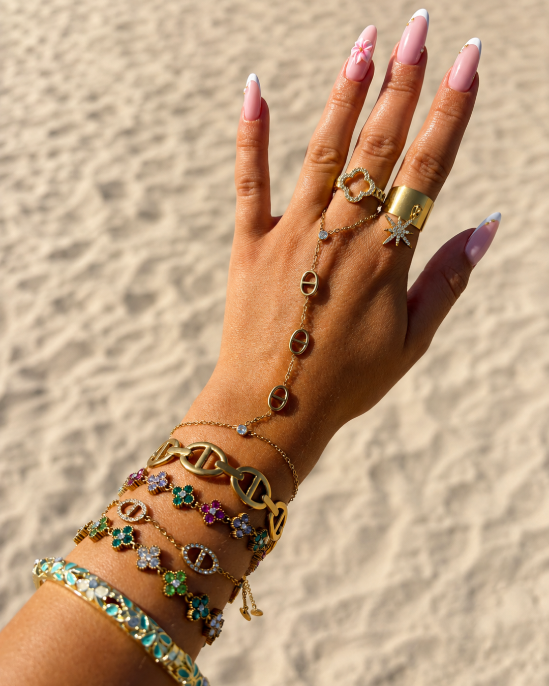 Chaine de main maille marine - Mina